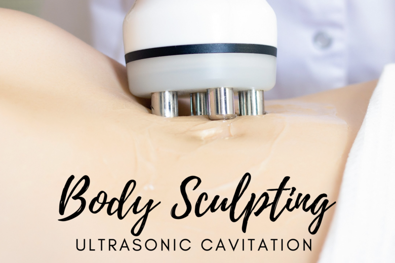 Body Sculpting Ultrasonic Cavitation procedure on the abdomen.